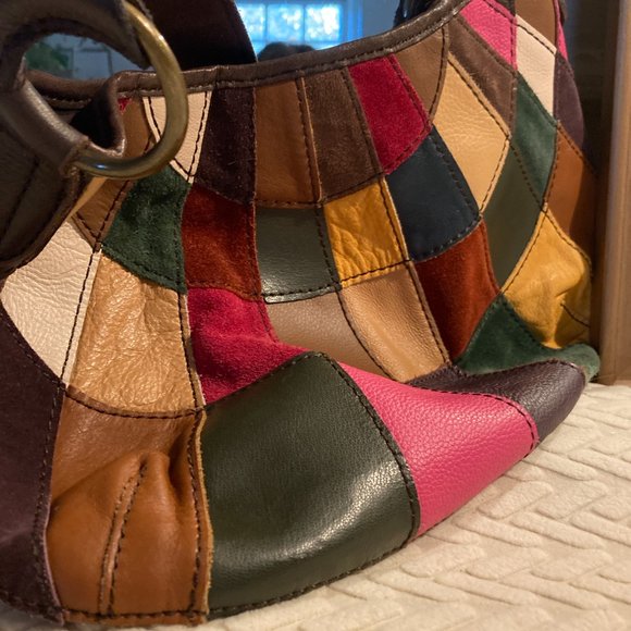 Retro Vintage 90s Y2K Patchwork Leather Statement Capsule Boho - Picture 2 of 2